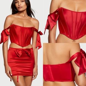 Satin Bow-Tied Corset Top